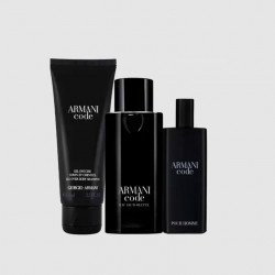 طقم جورجيو ارماني كود  75 مل  بارفيوم رجالي+ عطر 15مل + بودي شامبو 75مل 3قطع