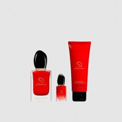 طقم جورجيو ارماني سي 100 مل أو دي بارفيوم نسائي + عطر 15 مل + بودي لشون 75 مل + لون الشفاه السائل 