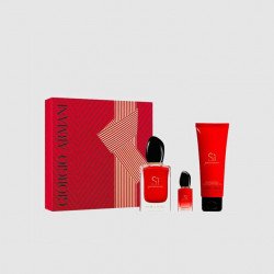 طقم جورجيو ارماني سي 100 مل أو دي بارفيوم نسائي + عطر 15 مل + بودي لشون 75 مل + لون الشفاه السائل 