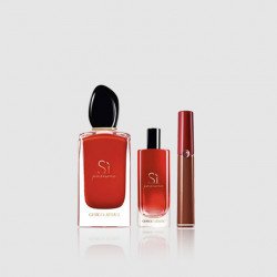 طقم جورجيو ارماني سي باسيوني  100 مل  أو دي بارفيوم نسائي + عطر 15مل + لون الشفاه السائل  6.5 مل 3قطع